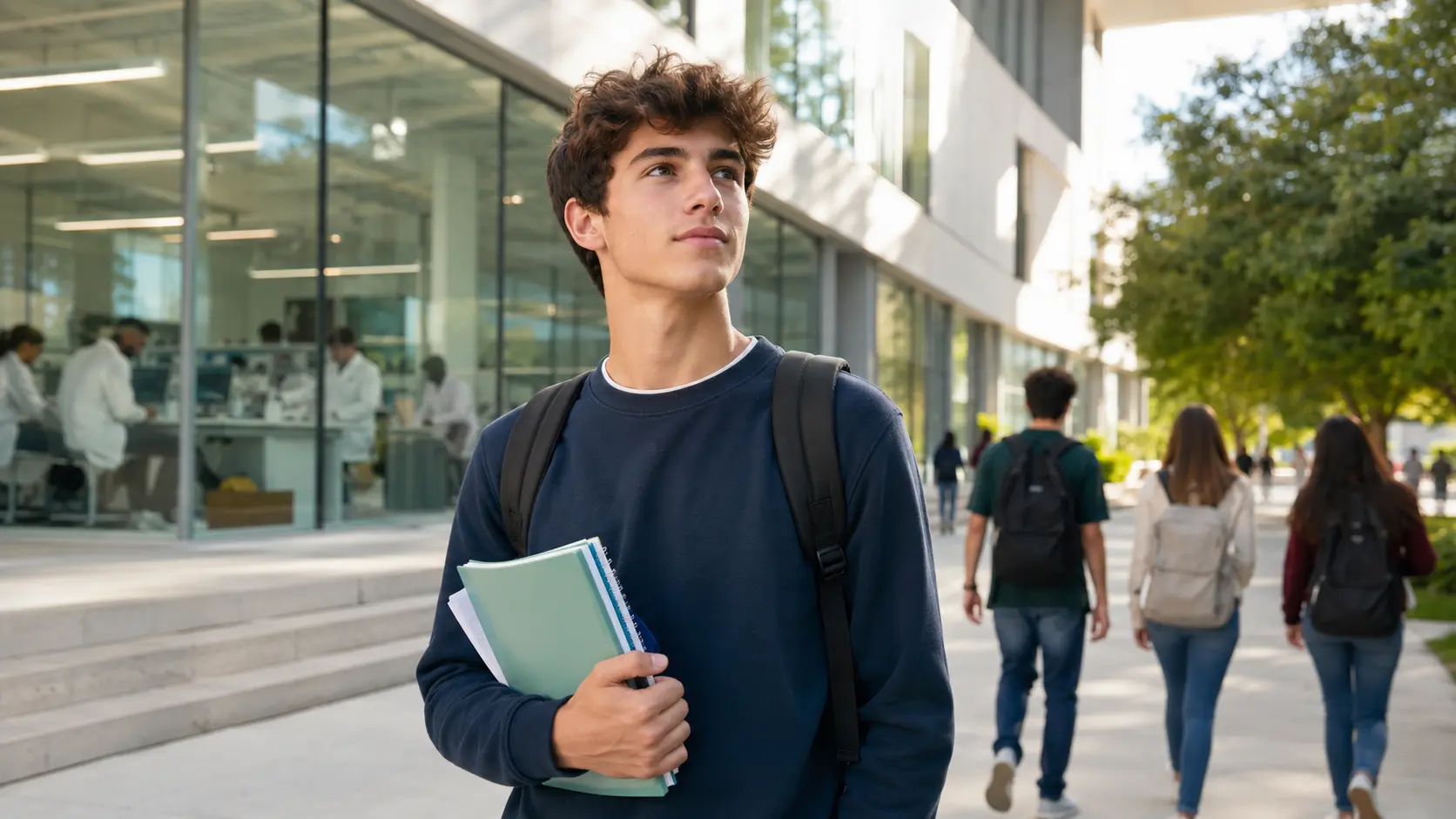 Studente che cerca come entrare a Medicina dopo il liceo e valuta test, semestre filtro e università private.